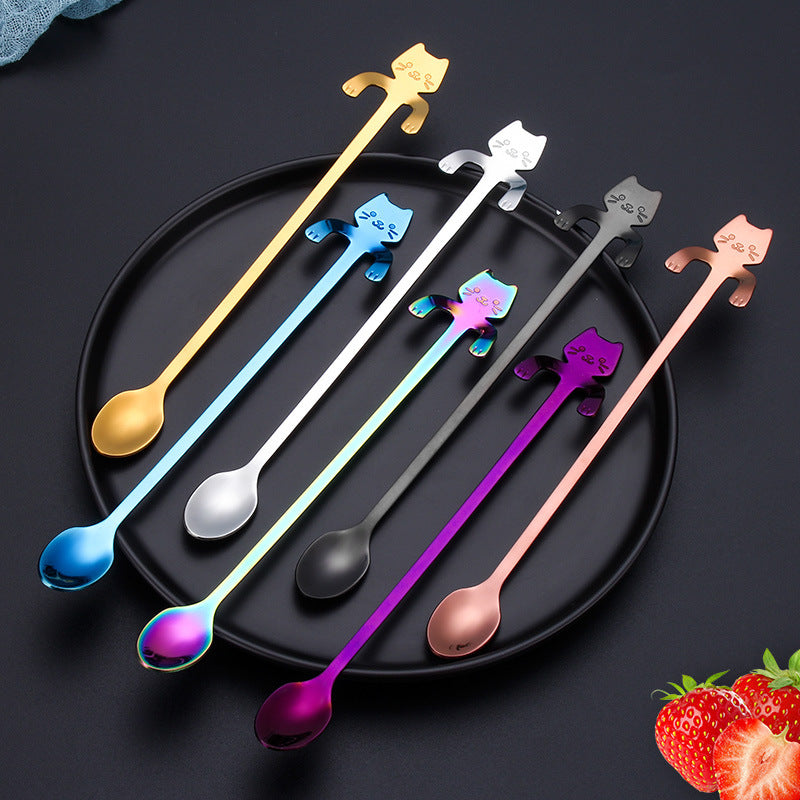 Cross-border explosion models 304 stainless steel spoon red