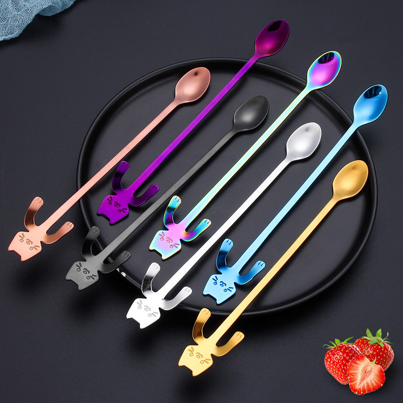 Cross-border explosion models 304 stainless steel spoon red