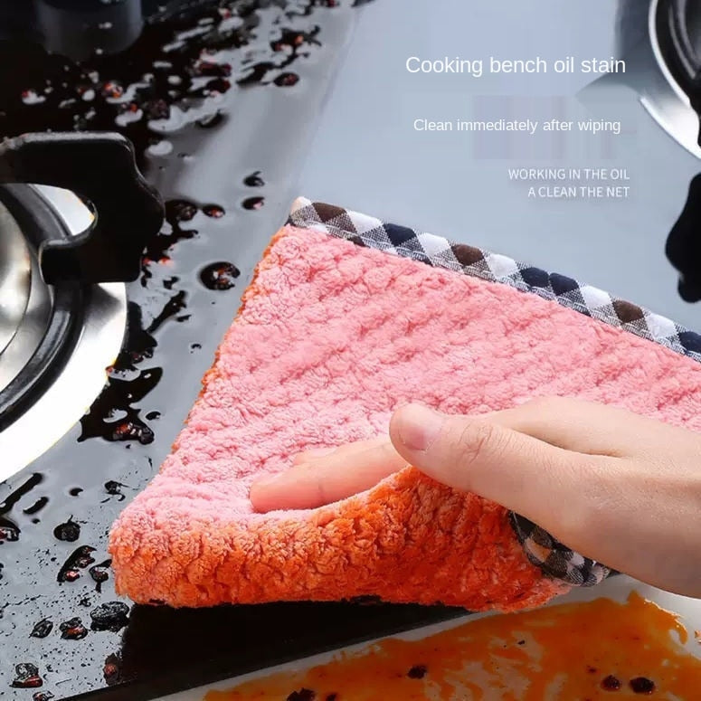 Kitchen daily dish towel, dish cloth, kitchen rag, non-stick oil, thickened table cleaning cloth,