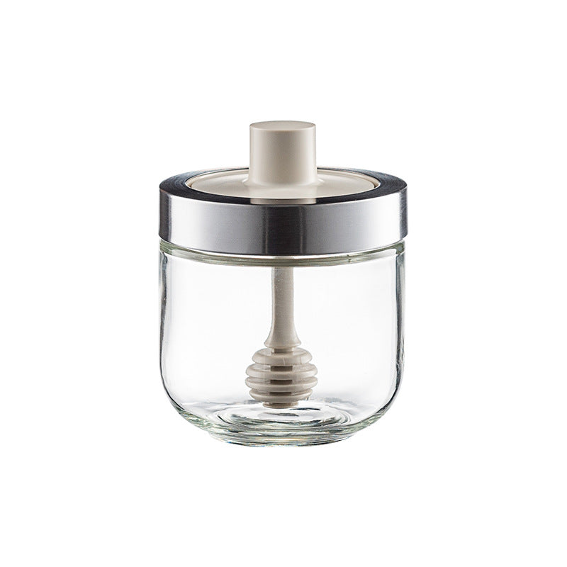 Independent design spoon cover integrated flavor home seasoning salt sugar oil pot kitchen glass flavor case set