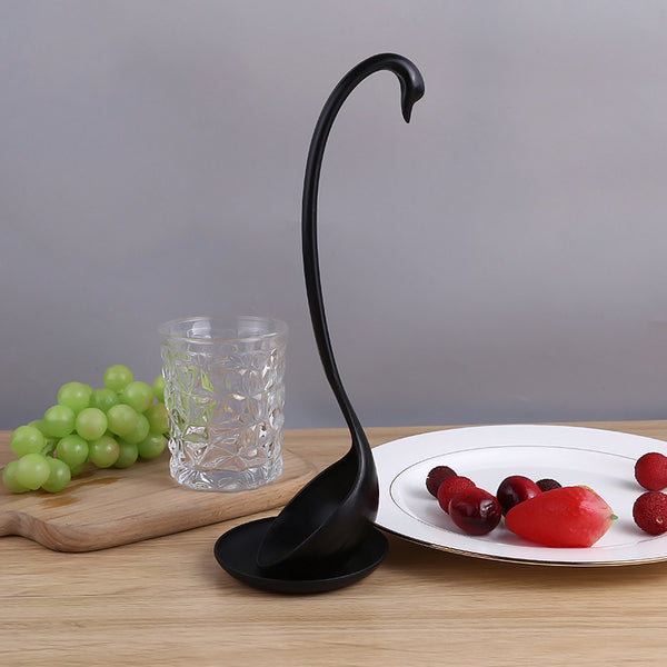 Swan Shaped Ladle White / Black Ladle Special Design Vertical Swan Spoon