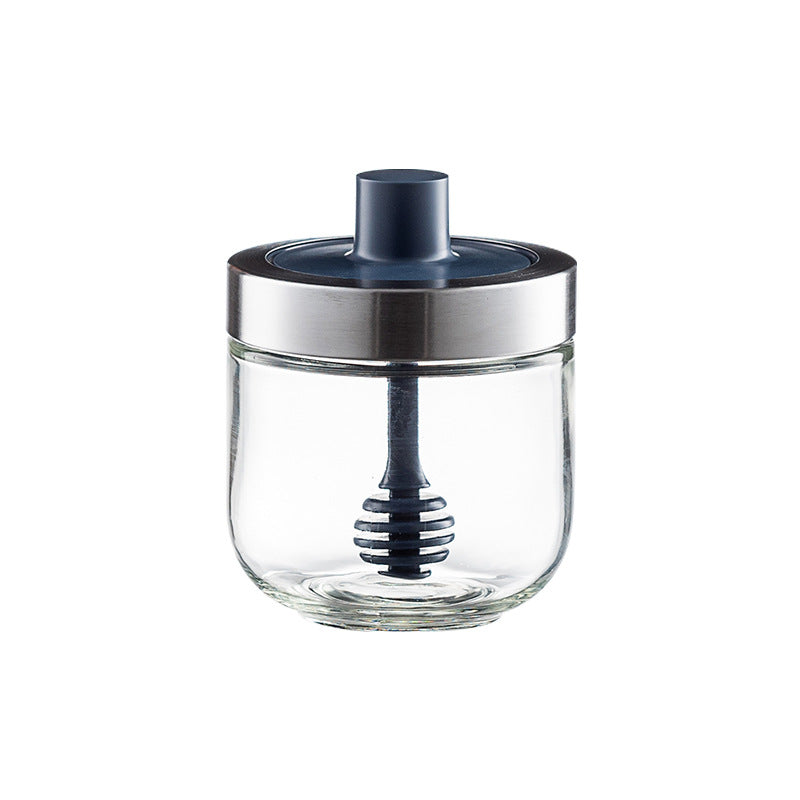 Independent design spoon cover integrated flavor home seasoning salt sugar oil pot kitchen glass flavor case set