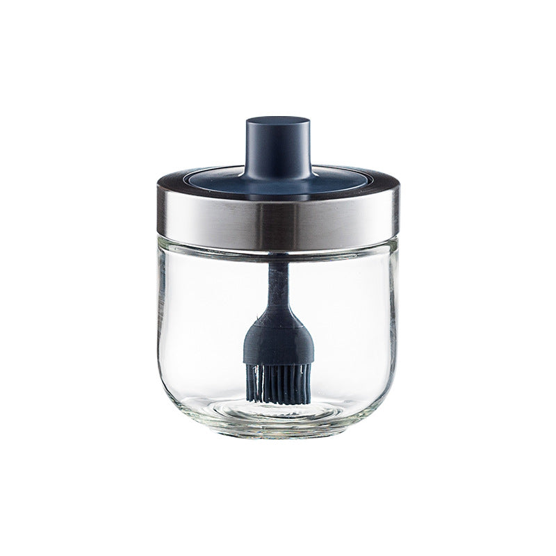 Independent design spoon cover integrated flavor home seasoning salt sugar oil pot kitchen glass flavor case set