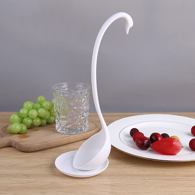 Swan Shaped Ladle White / Black Ladle Special Design Vertical Swan Spoon