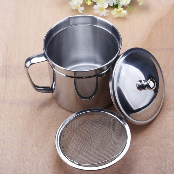 Stainless steel oil cans kitchen oil filter household filter tank oil pot leaching oil storage tank large capacity